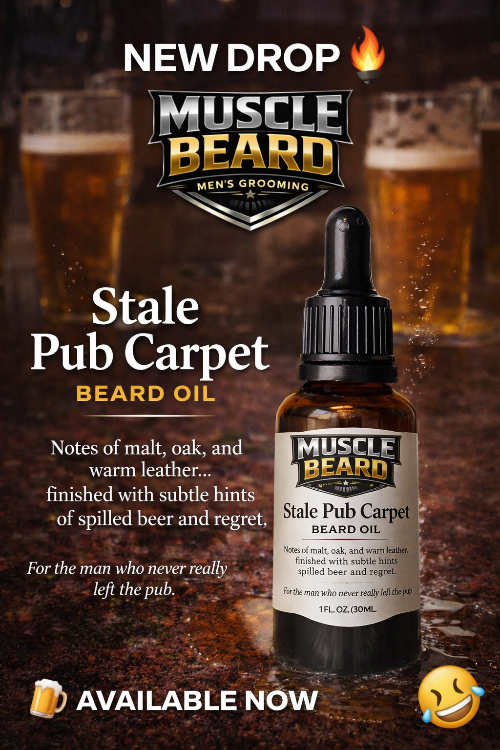 Stale pub carpet beard oil